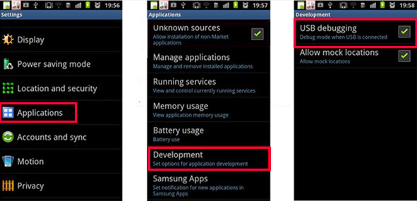 Enable USB Debugging on Android 2.3 or earlier