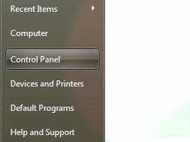 computer start and control panel