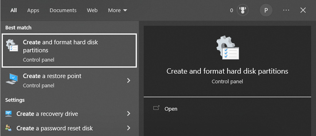 type in Create and Format Hard Disk Partitions
