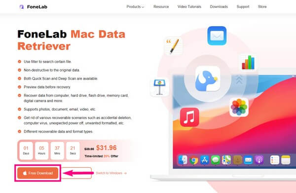 launch the FoneLab Mac Data Retriever