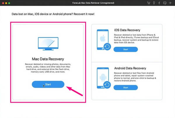 click the Start tab on the Mac Data Recovery
