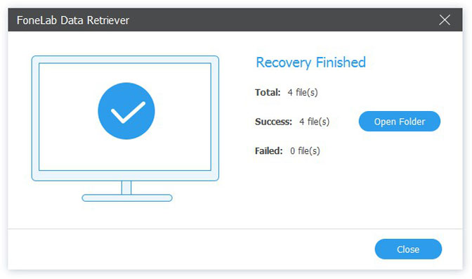 Recover Data from Formatted CD fonelab recover result