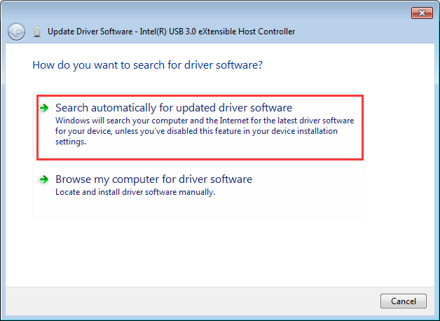 update drive software choose