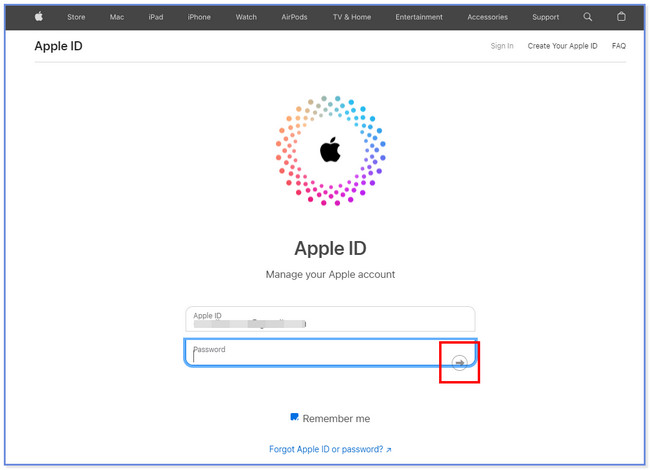 click arrow right button on apple website