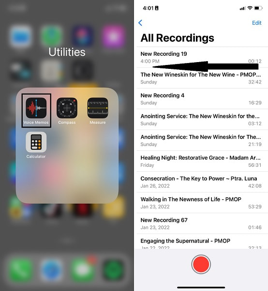 Voice Memo app on your iPhone