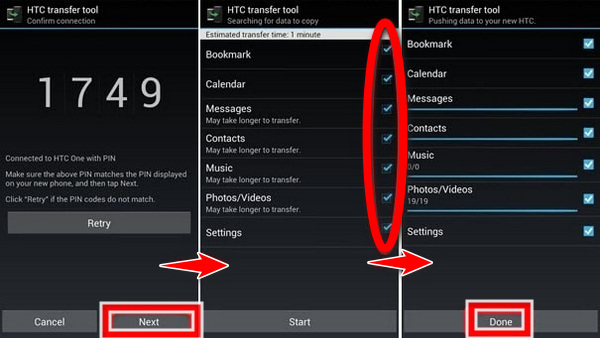 Transfer Data Using HTC Transfer Tool