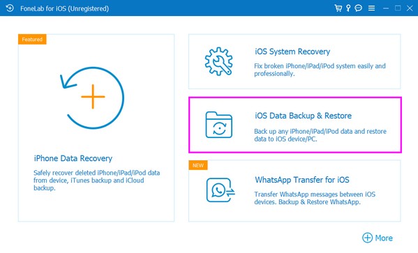 click the box that contains the iOS Data Backup & Restore feature