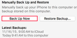 Backup iPhone Use iTunes