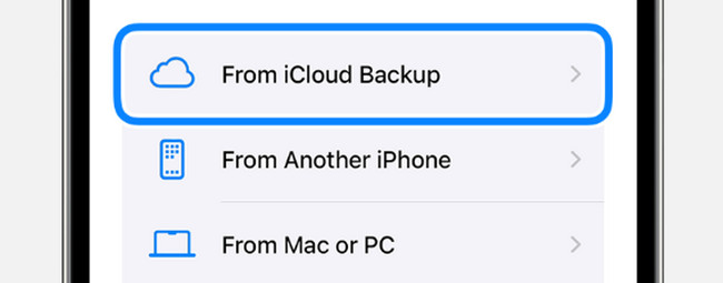 from icloud backup button on iphone