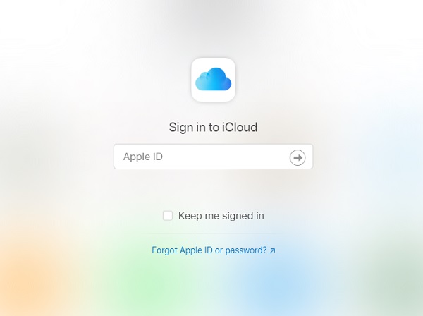 log in to your iCloud account