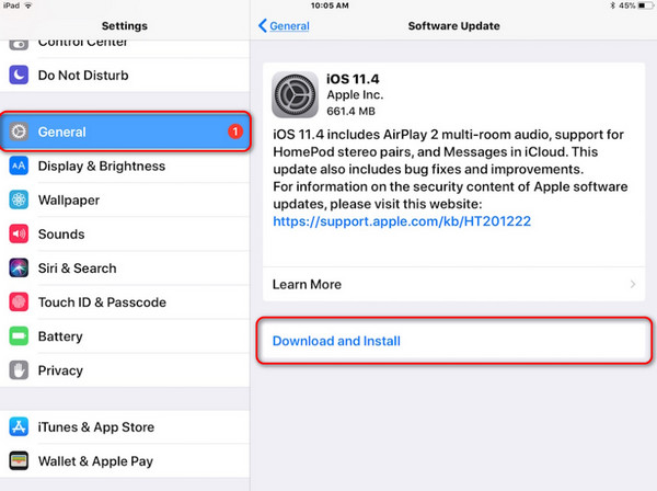 download and install ipados on settings