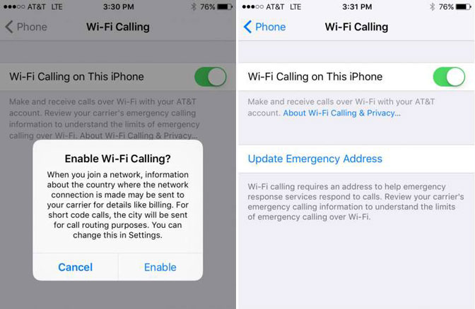 How to Call from iPad set wifi calling
