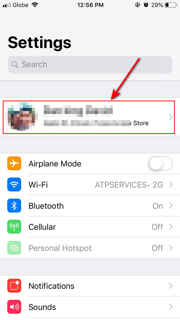 choose your account settings on your iPhone