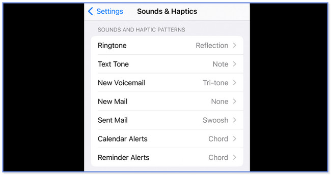 choose ringtone on iphone settings
