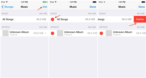 remove songs from iPod