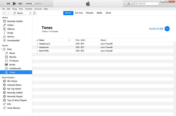 ringtone making tool export the ringtone to iTunes