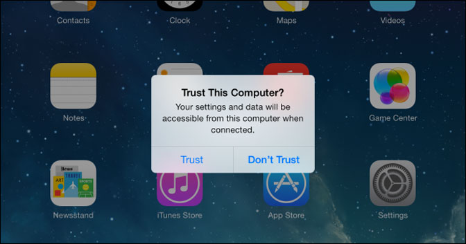 Trust this computer iTunes