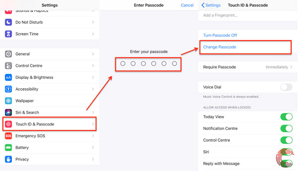 change password via settings