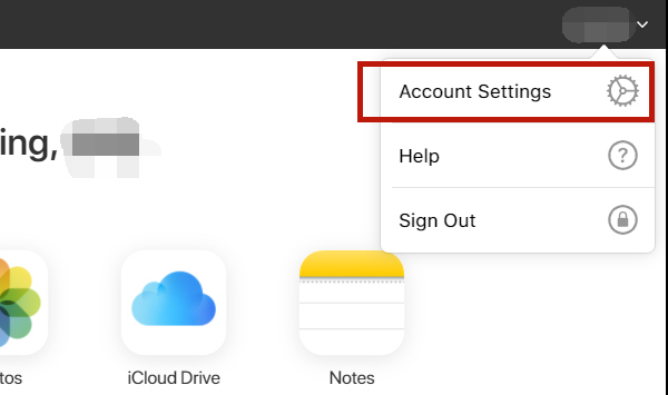 click account settings in top right corner