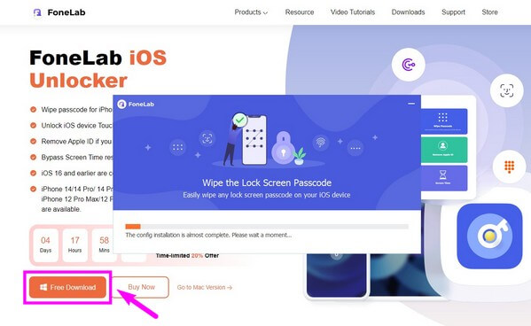 Head to the FoneLab iOS Unlocker homepage