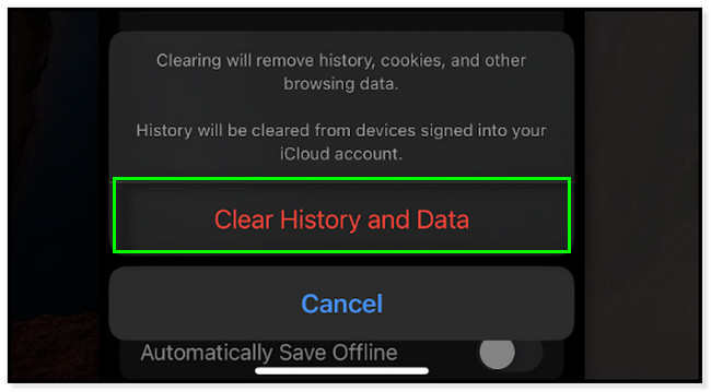 choose the Clear History and Data button