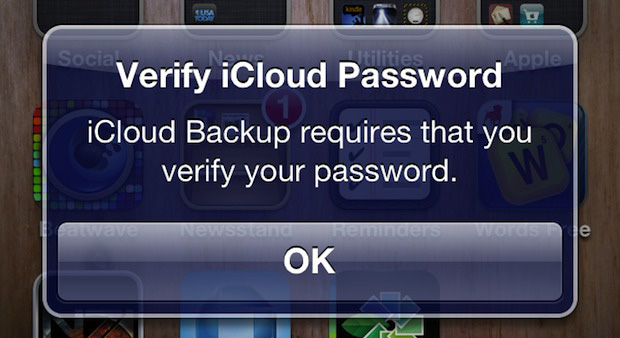 Verify iCloud Password