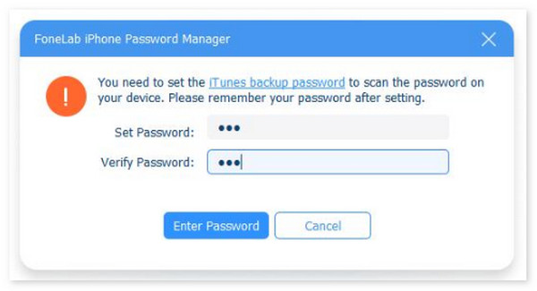 enter the passwords