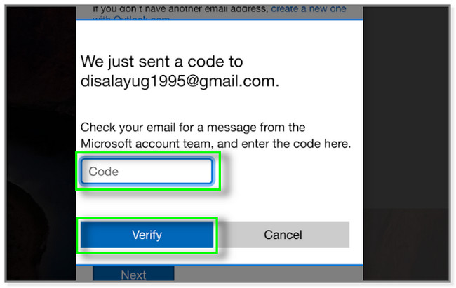 Phone Number or Email Address you input