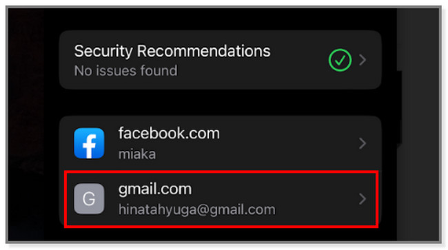 choose the Email account