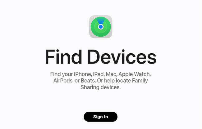 sign in button on icloud