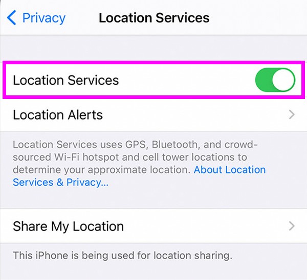 pause location on location services