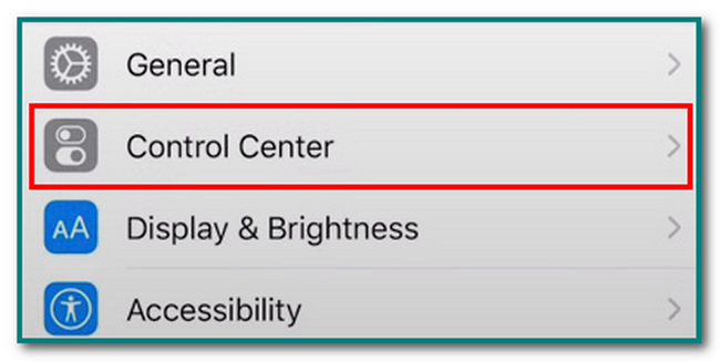 look for the Control Center