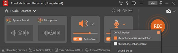 Adjust the settings on the Audio Recorder