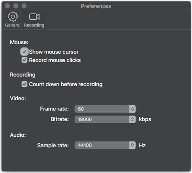 laptop screen recording settings on mac