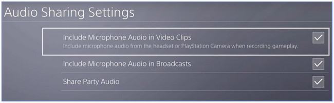 choose the Audio Sharing Settings button