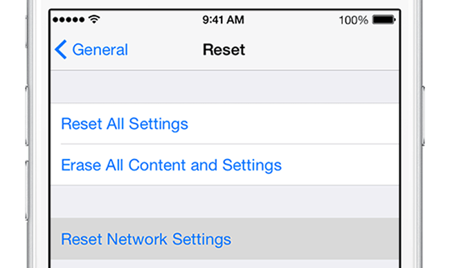 reset iphone network setting