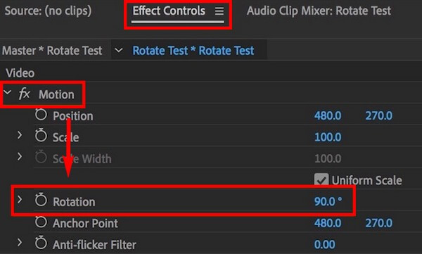 hit the Effect Controls tab