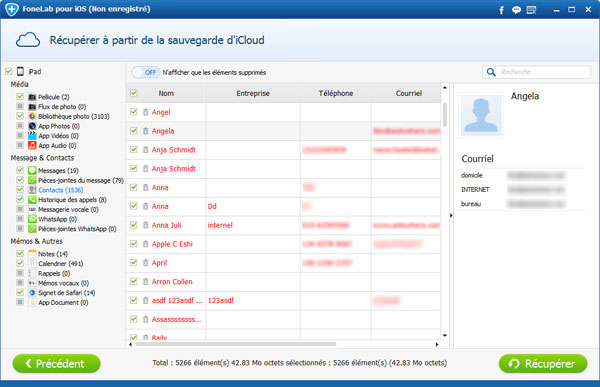 recuperer contacts icloud