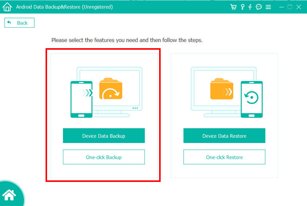 Click Device Data Backup Button