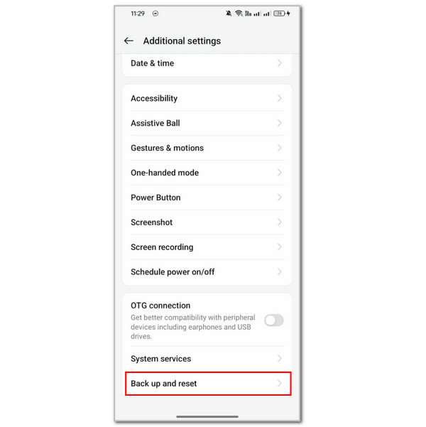 Tap Back Up And Reset Button