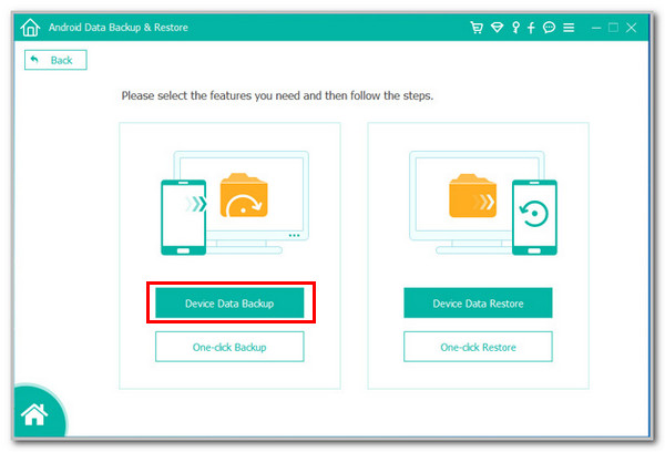 Click Device Data Backup Button