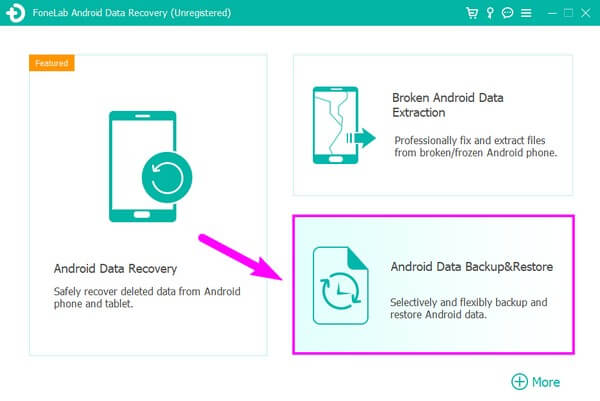 napsauta Android Data Backup & Restore -ominaisuutta