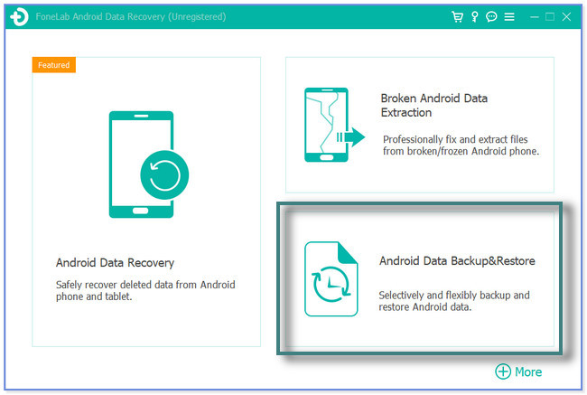 Wählen Sie die Schaltfläche „Android-Datensicherung und -wiederherstellung“.