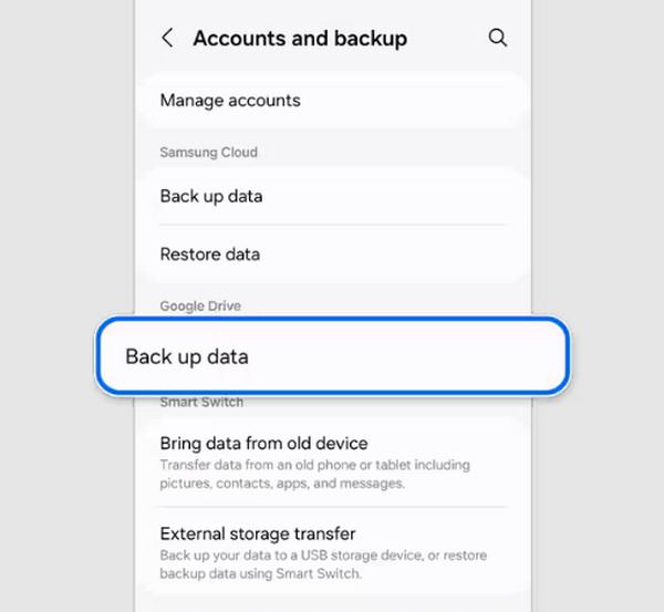 Backup Samsung to Your Google Account