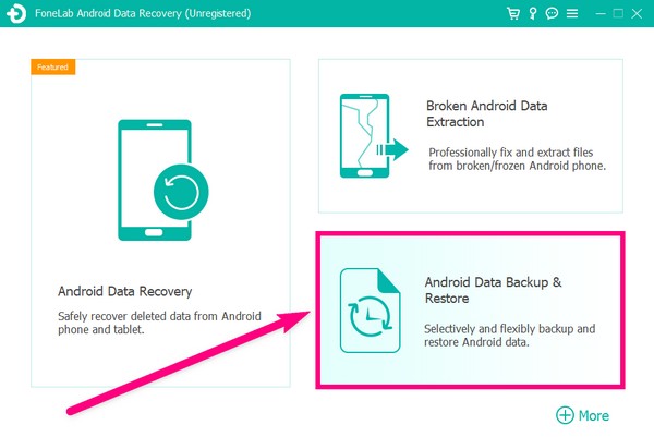 Sélectionnez la sauvegarde et la restauration des données Android