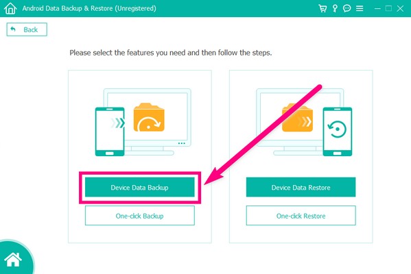 pick the Device Data Backup option