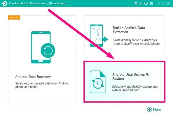 selecteer de functie Back-up en herstel van Android-gegevens
