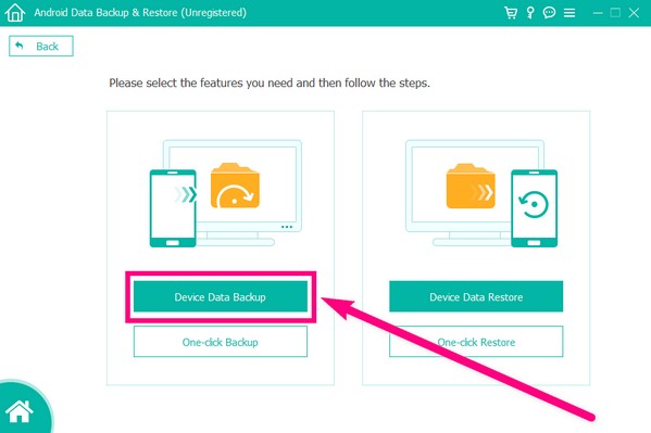 selezionare il backup dei dati del dispositivo