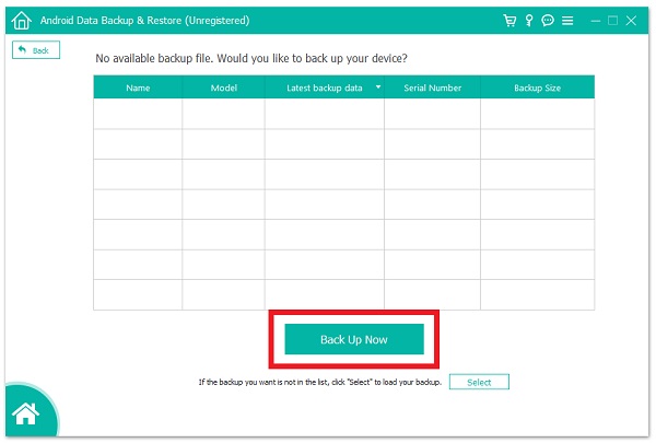 нажмите Backup Now