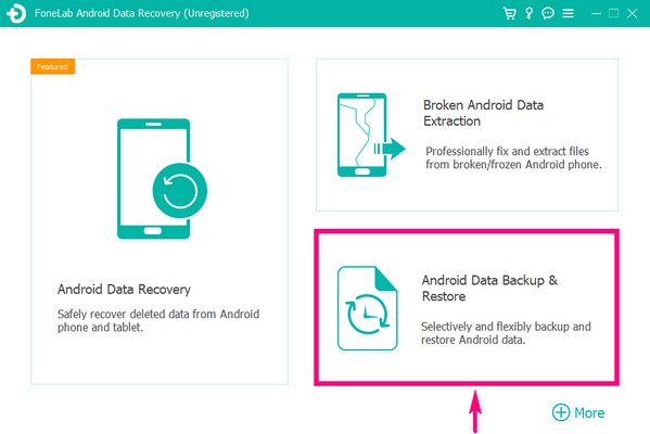 Escolha o recurso Backup e restauração de dados do Android